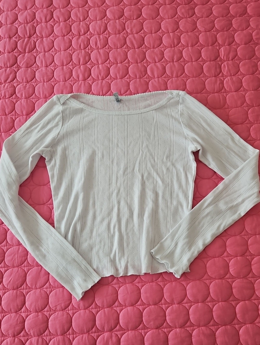 Cou Cou Intimates Bateau Pointelle Boat Neck Top White Size Small